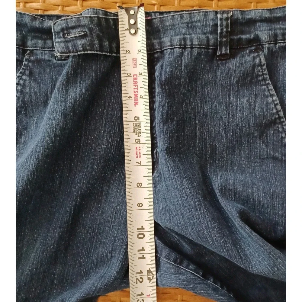 Pappagallo Womens Dark‎ Wash Wide Leg Denim Trouser Jeans Blue Size 10